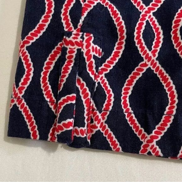 Crown & Ivy Nautical Rope Print Red And Navy Blue Skort. - Picture 9 of 11